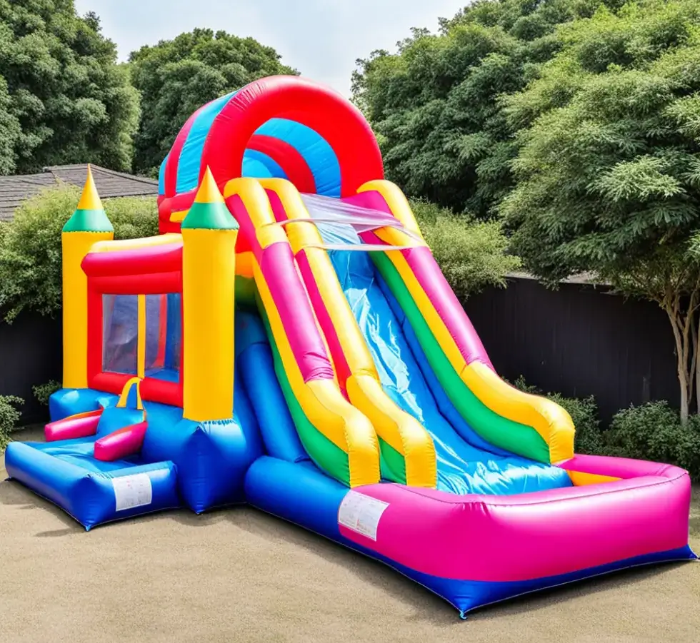 children's birthday party with bouncy castle